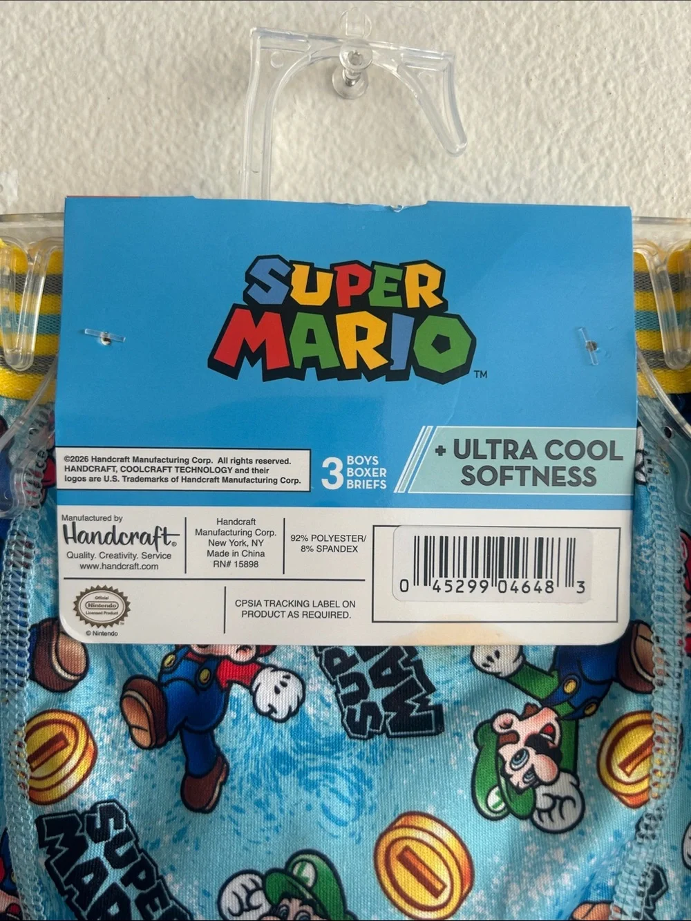 Super Mario Boys 3-Pack Boxer Briefs | Size 6 | New with Tags